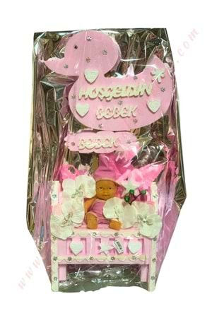 Hoşgeldin Bebek Strafor Tanzim Büyük 70 Cm - Pembe