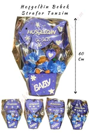 Hoşgeldin Bebek Strafor Tanzim Küçük 60 Cm - Mavi
