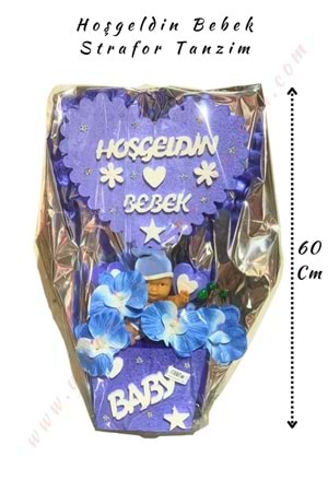 Hoşgeldin Bebek Strafor Tanzim Küçük 60 Cm - Mavi