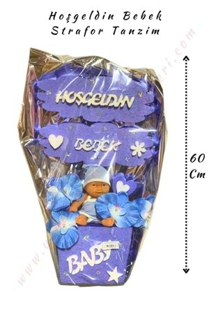 Hoşgeldin Bebek Strafor Tanzim Küçük 60 Cm - Mavi
