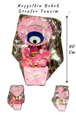 Hoşgeldin Bebek Strafor Tanzim Küçük 60 Cm - Pembe