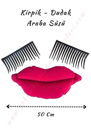 Dudak - Kirpik Araba Süsü - Pembe