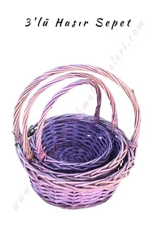3 lü Sepet Set Farklı Boylarda 3 Boy YK-20 - Mor
