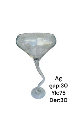 Cam Kadeh Jumbo Boy 30*75 Cm Derinlik 30 Cm 002