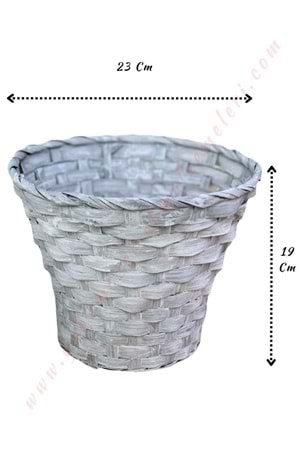 Örme Sepet Büyük Boy Çap 23 Cm Yükseklik 19 Cm YK-128 - Gri