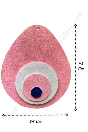 Strafor Simli Kapı Duvar Süsü - Pembe Yumurta