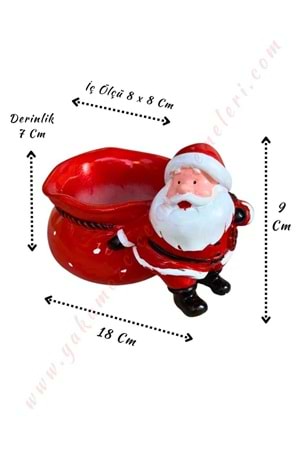 Noel Baba Skulent Kaktüs Saksısı 18*9 Cm