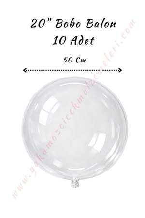 10 Adet Bobo Balon 20 İnç