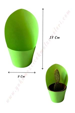 Kraft Skulent Kaktüs Süsleme Kağıdı Orta Boy 20 Adet Kaktüslük - Açık Yeşil