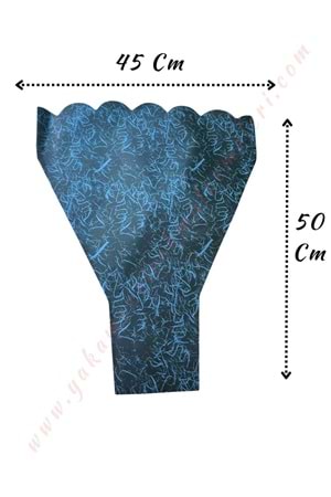 Çiçek - Buket Paketleme Poşeti Desenli 100 Adet 45*50 Cm YK-348 - Siyah