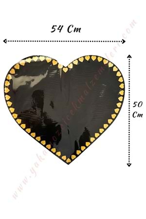 Kalp Selefon Çiçek Buket Paketleme Malzemesi 54*50 Cm 10 Adet YK-292 - Siyah