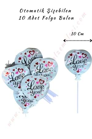 Kendi Kendine Şişen Folyo Balon 10 Adet YK-338 - Beyaz