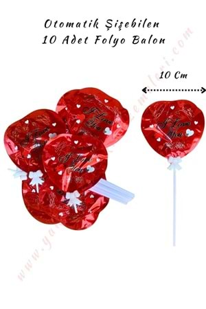 Kendi Kendine Şişen Folyo Balon 10 Adet YK-338 - Bordo