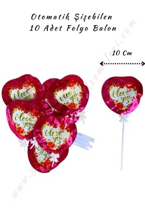 Kendi Kendine Şişen Folyo Balon 10 Adet YK-338 - Kırmızı
