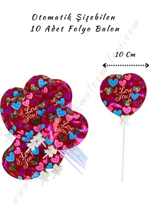 Kendi Kendine Şişen Folyo Balon 10 Adet YK-338 - Pembe