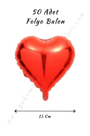 FOLYO BALON 50 ADET KIRMIZI DÜZ 13*13 CM YK-339