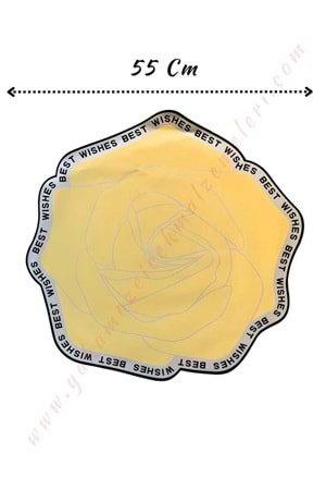 Gül Selefon Çiçek Buket Paketleme Malzemesi 55 Cm Çap 10 Adet YK-264 - Açık Sarı
