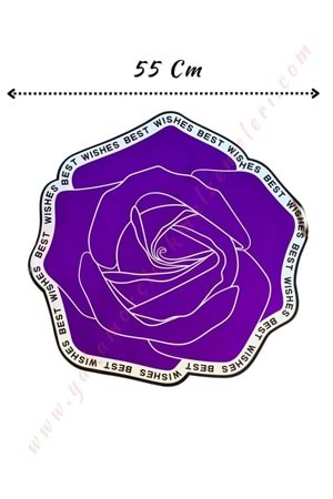 Gül Selefon Çiçek Buket Paketleme Malzemesi 55 Cm Çap 10 Adet YK-264 - Mor