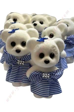 Etekli Ayı Strafor Buket Süsleme Objesi 10 lu Paket YK-276 - Mavi