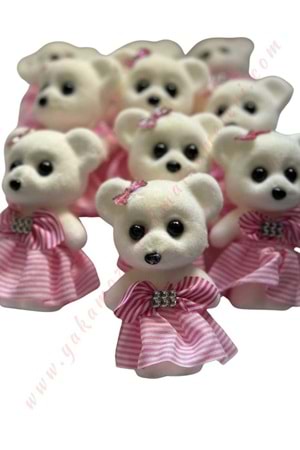 Etekli Ayı Strafor Buket Süsleme Objesi 10 lu Paket YK-276 - Pembe