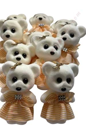 Etekli Ayı Strafor Buket Süsleme Objesi 10 lu Paket YK-276 - Turuncu