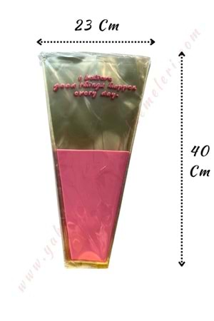 Çiçek - Buket Paketleme Poşeti 50 Adet 23*40 Cm YK-279 - Pembe