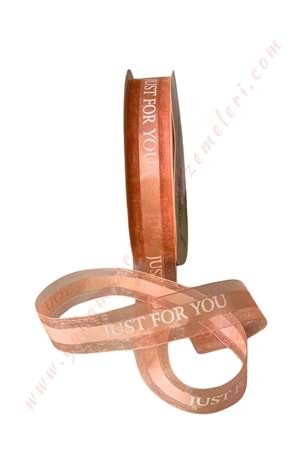 Just For You Yazılı Kurdele 2,5 Cm 38 Metre YK-403 - Somon