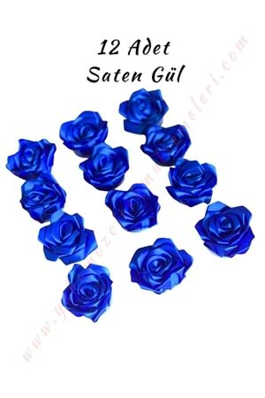 Saten Gül 12 li Paket YK-424 - Mavi