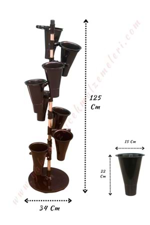 Çiçek Standı 9 lu Siyah Kovalı YK-428