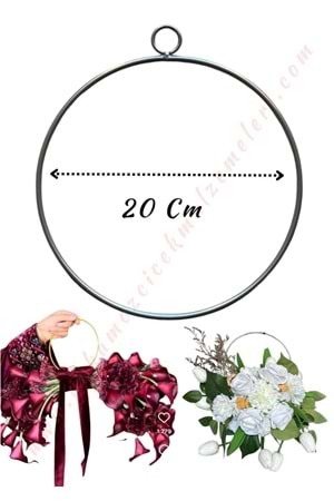 Gelin Eli Aranjman Halkası Metal Halka Çap 20 cm YK-436 - Gümüş