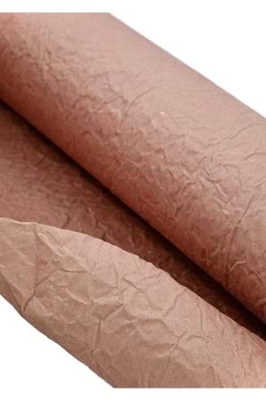 Buruşuk Kağıt - Buruşuk Kağıt - Düz Renkli - Açık Kahverengi - 60-70 CM X 9 METRE