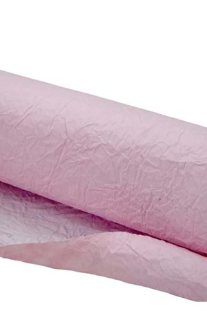 Buruşuk Kağıt - Buruşuk Kağıt - Düz Renkli - Açık Pembe - 60-70 CM X 9 METRE