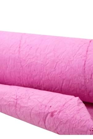 Buruşuk Kağıt - Buruşuk Kağıt - Düz Renkli - Pembe - 60-70 CM X 9 METRE