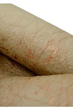 Buruşuk Kağıt Ebruli - Buruşuk Kağıt - Ebruli - Bakır - 58 CM X 9 METRE