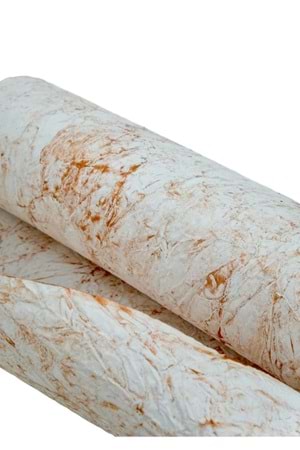 Buruşuk Kağıt Ebruli - Buruşuk Kağıt - Ebruli - Gold-Beyaz - 58 CM X 9 METRE