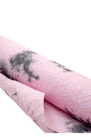 Buruşuk Kağıt Ebruli - Buruşuk Kağıt - Ebruli - Pembe-Siyah - 58 CM X 9 METRE