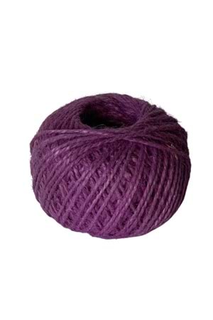Jüt Hasır İp Yumak 100 Gram - Kurdele Modelleri - Jüt Kurdele - Mor - 100 GRAM