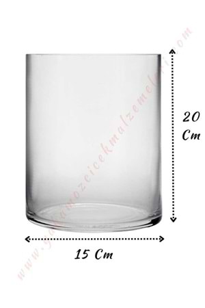 Silindir Cam Vazo - Kalın - Çap 15*20 Cm Boy - 6 lı Koli