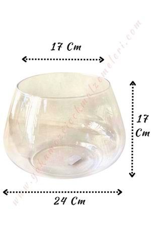 Cam Paşa Fanus Büyük 24*17 Cm Ağız Çapı 17 Cm 6 Lı Koli