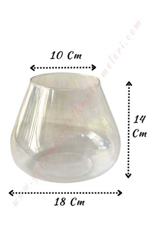 Cam Paşa Fanus Küçük 18*14 Cm Ağız Çapı 10 Cm 12 Li Koli