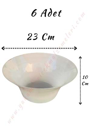 Cam Vazo Bal Kase 23*10 Cm 6 Lı Koli - Beyaz
