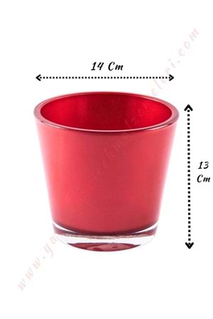 Cam Orkide Saksısı Kırımızı 14*13 Cm Orkidelik 4 Lü Koli