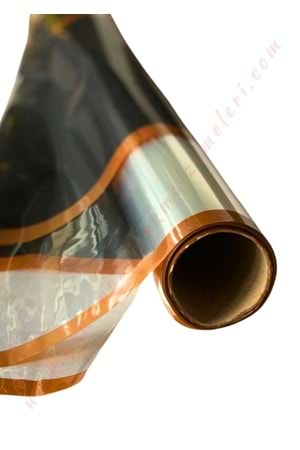 Kampanyalı Rulo Selefon Çiçek Buket Paketleme Malzemesi 14 Metre 65 Cm En - Gri-Siyah