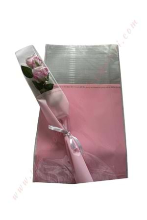 Çiçek - Buket Paketleme Poşeti Yazılı 20 Adet 29*50 Cm YK-267 - Pembe