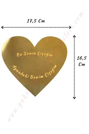 Pleksiglas Buket Süsleme Aynası 17,5 Cm En x 16,5 Cm Boy - Bu Senin Çiçeğin Gold
