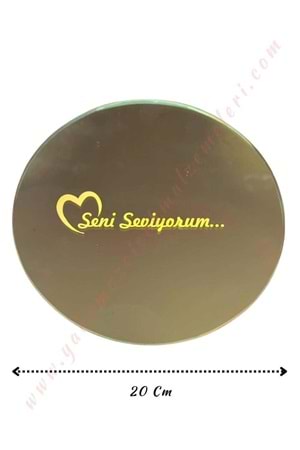 Cam Buket Süsleme Aynası - Seni Seviyorum - K