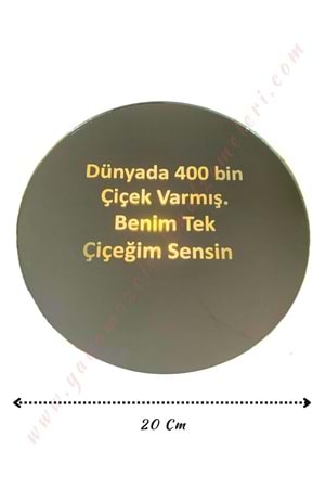 Cam Buket Süsleme Aynası - Dünyada 400 Bin Çiçek Varmış Benim Tek Çiçeğim Sensin