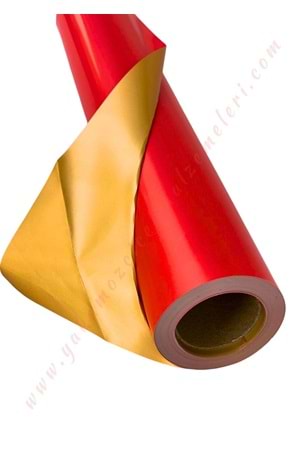 Rulo Selefon Çift Renkli Gold Çiçek Buket Paketleme Malzemesi 25 Metre 70 Cm En 65 Mikron YK-2350 - Kırmızı