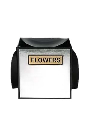 10 Adet Kumaş Saplı Karton Çiçek Kutusu Büyük Boy 18*18*18 Cm - Gümüş