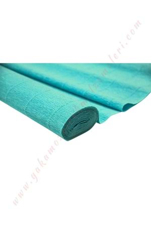 Krapon Krep Çağdaş Çiçek Hediye Paketleme Kağıdı Boy 2,5 Metre En 50 Cm - Turkuaz